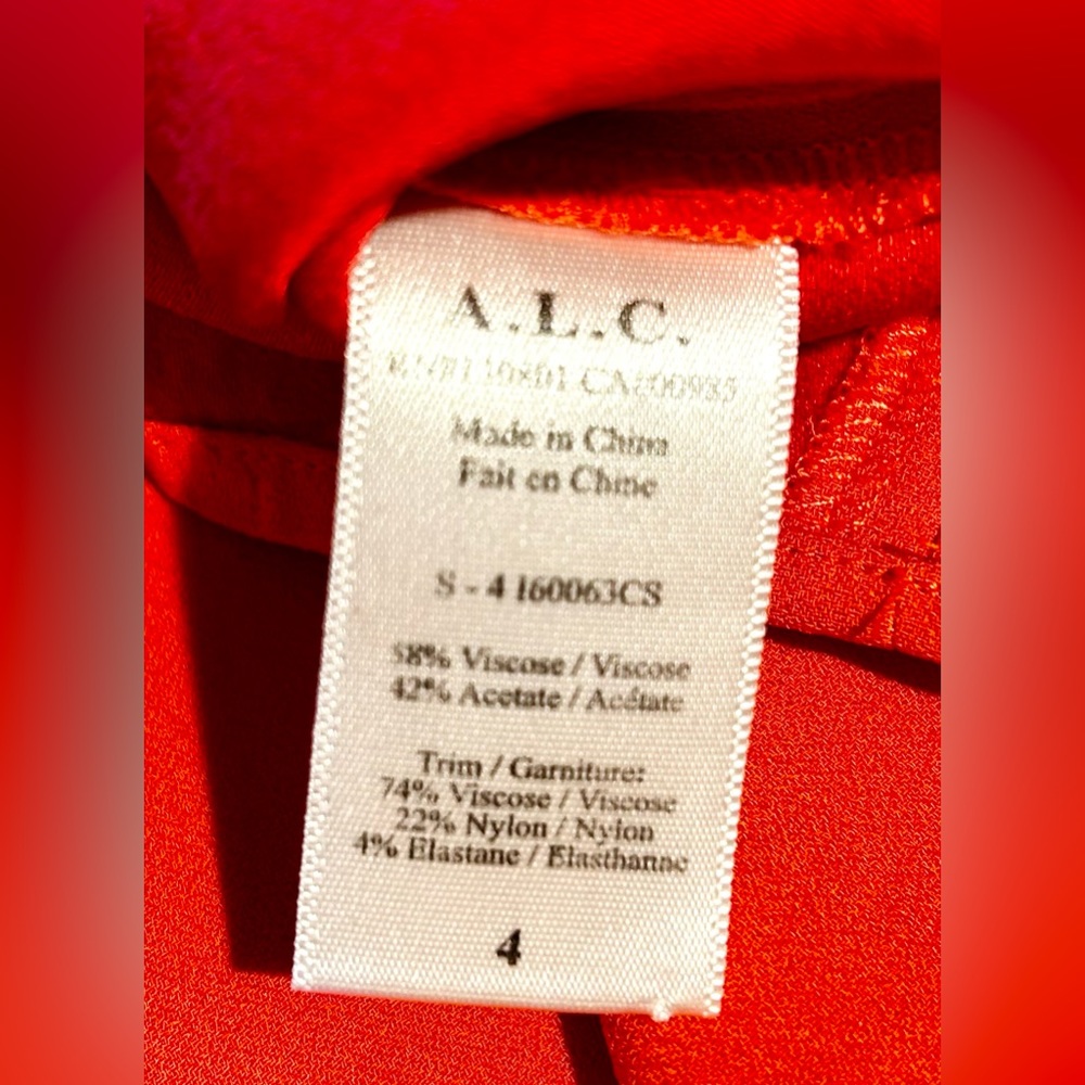 ALC High Side Slit  Sleeveless Midi  Sheath Dress in Vibrant Orange  Sz 4 - Picture 11 of 13